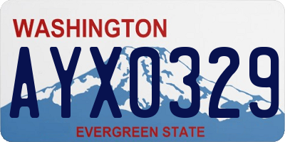 WA license plate AYX0329