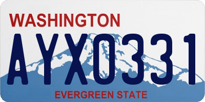 WA license plate AYX0331