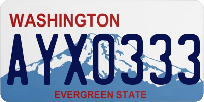 WA license plate AYX0333