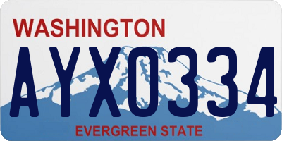 WA license plate AYX0334