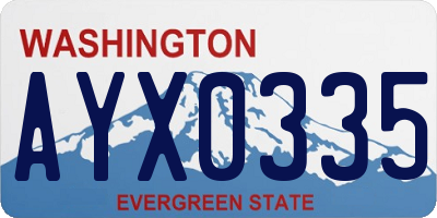 WA license plate AYX0335