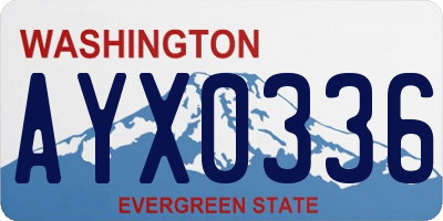 WA license plate AYX0336