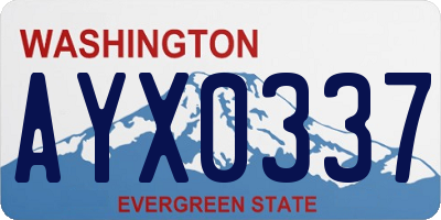 WA license plate AYX0337