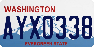 WA license plate AYX0338