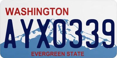 WA license plate AYX0339