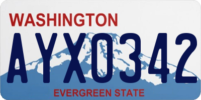 WA license plate AYX0342