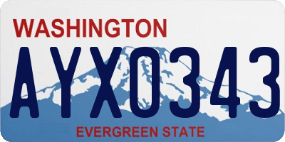 WA license plate AYX0343