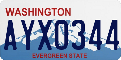 WA license plate AYX0344