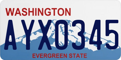 WA license plate AYX0345