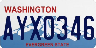 WA license plate AYX0346