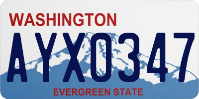 WA license plate AYX0347