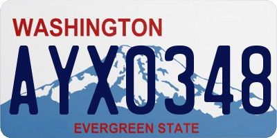 WA license plate AYX0348