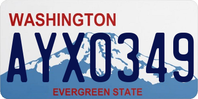 WA license plate AYX0349