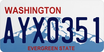 WA license plate AYX0351