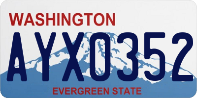 WA license plate AYX0352