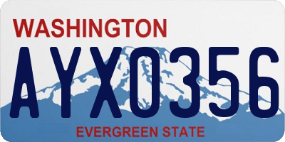 WA license plate AYX0356