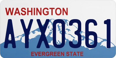 WA license plate AYX0361