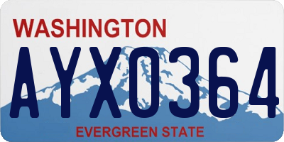 WA license plate AYX0364