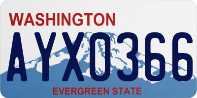 WA license plate AYX0366