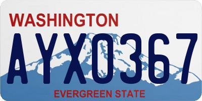 WA license plate AYX0367