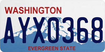 WA license plate AYX0368