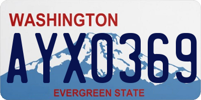 WA license plate AYX0369