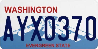 WA license plate AYX0370