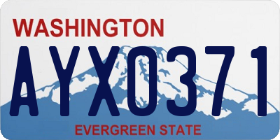 WA license plate AYX0371