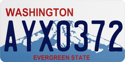 WA license plate AYX0372