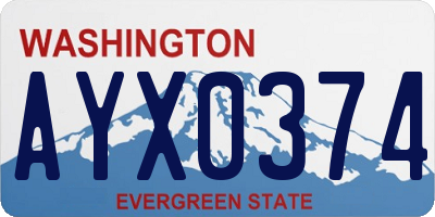 WA license plate AYX0374