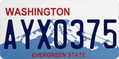 WA license plate AYX0375