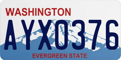 WA license plate AYX0376