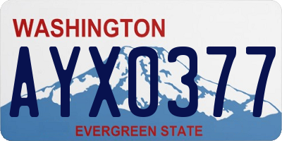 WA license plate AYX0377