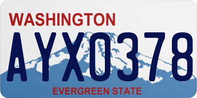 WA license plate AYX0378