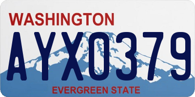 WA license plate AYX0379