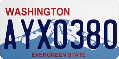 WA license plate AYX0380