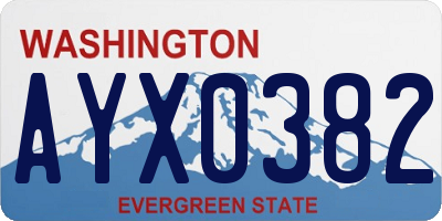 WA license plate AYX0382