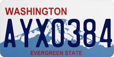 WA license plate AYX0384