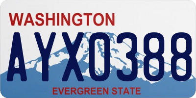 WA license plate AYX0388