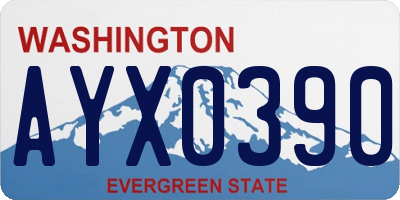 WA license plate AYX0390