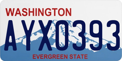 WA license plate AYX0393