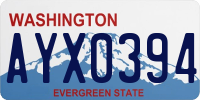 WA license plate AYX0394