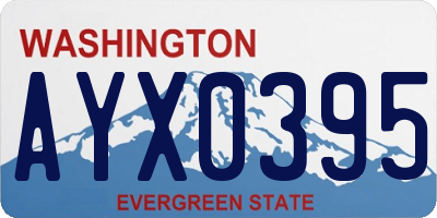 WA license plate AYX0395