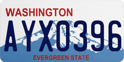 WA license plate AYX0396