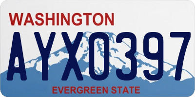 WA license plate AYX0397