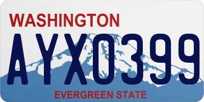 WA license plate AYX0399