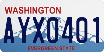 WA license plate AYX0401