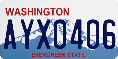 WA license plate AYX0406