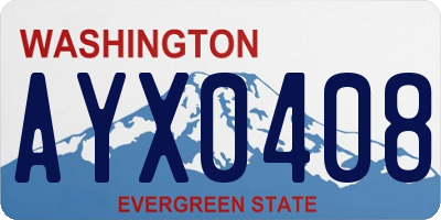 WA license plate AYX0408