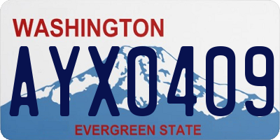 WA license plate AYX0409